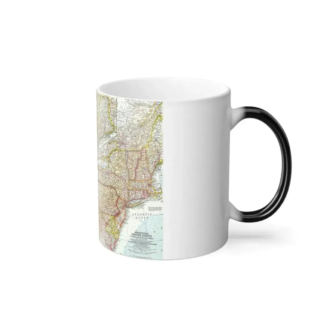 USA - Northeastern & Great Lakes (1959) (Map) Color Changing Mug 11oz - Go Mug Yourself