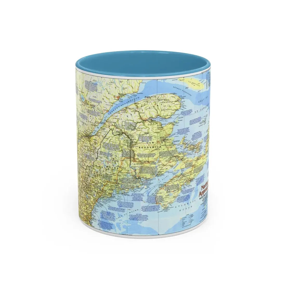 USA - Northern Approaches 1 (1985) (Map) Accent Coffee Mug 11oz Light Blue - Go Mug Yourself