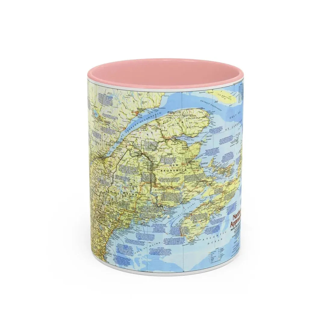 USA - Northern Approaches 1 (1985) (Map) Accent Coffee Mug 11oz Pink - Go Mug Yourself