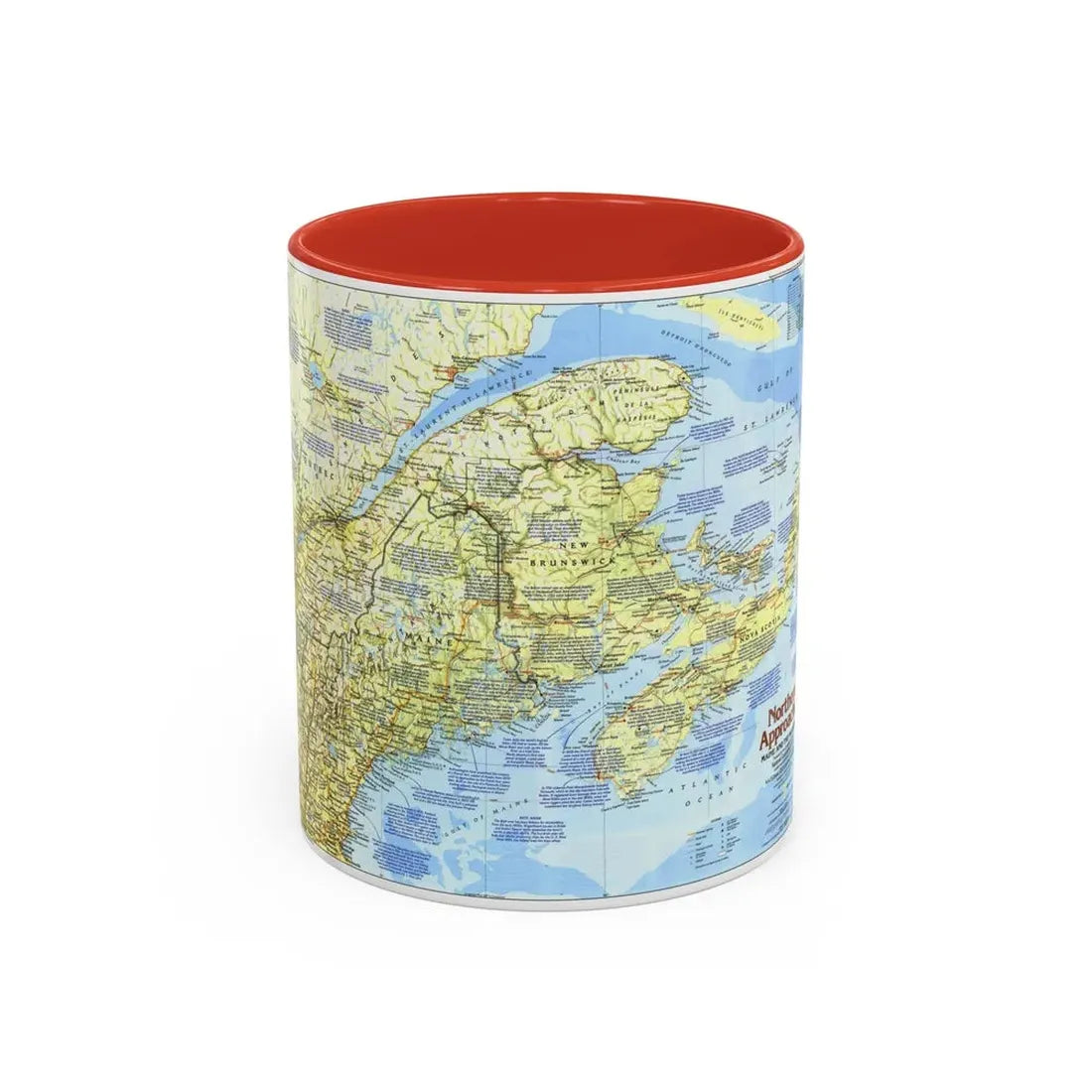 USA - Northern Approaches 1 (1985) (Map) Accent Coffee Mug 11oz Red - Go Mug Yourself
