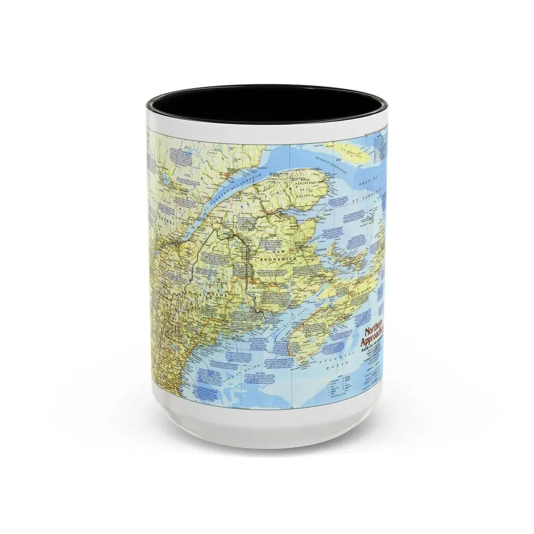 USA - Northern Approaches 1 (1985) (Map) Accent Coffee Mug 15oz Black - Go Mug Yourself