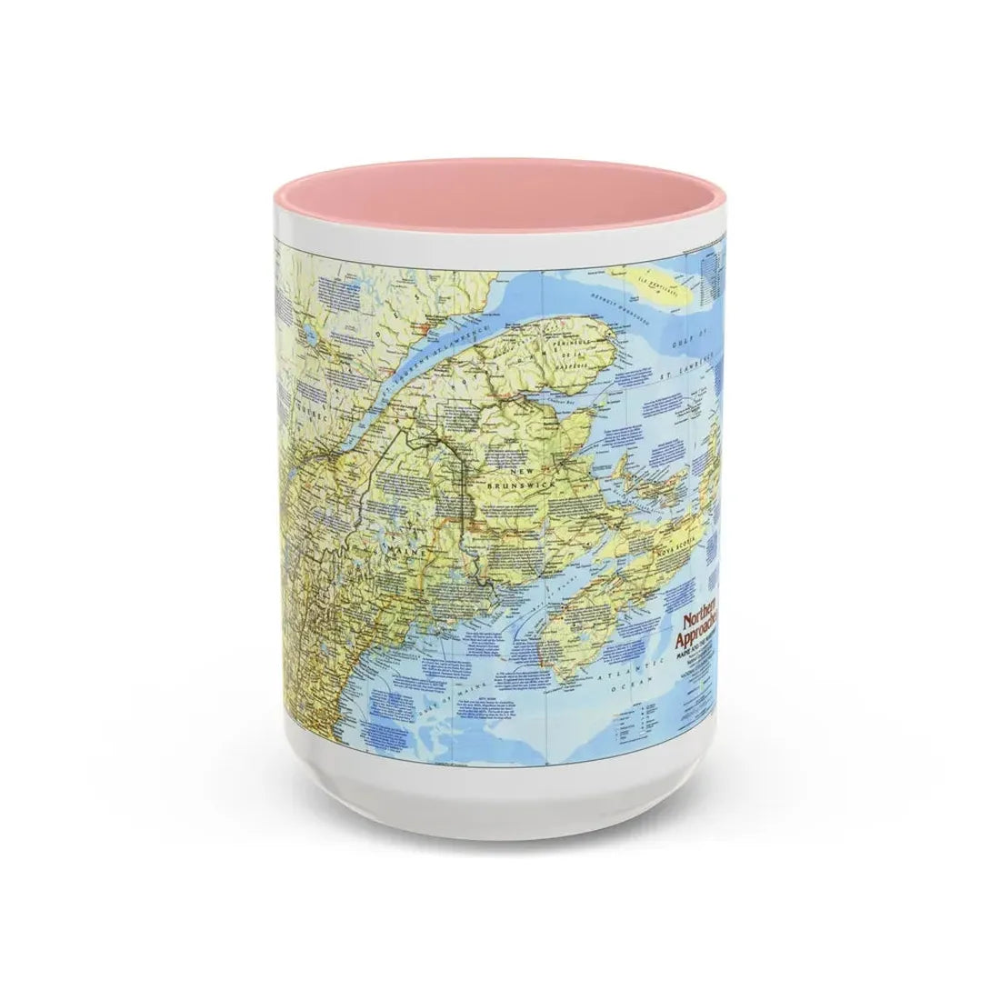 USA - Northern Approaches 1 (1985) (Map) Accent Coffee Mug 15oz Pink - Go Mug Yourself