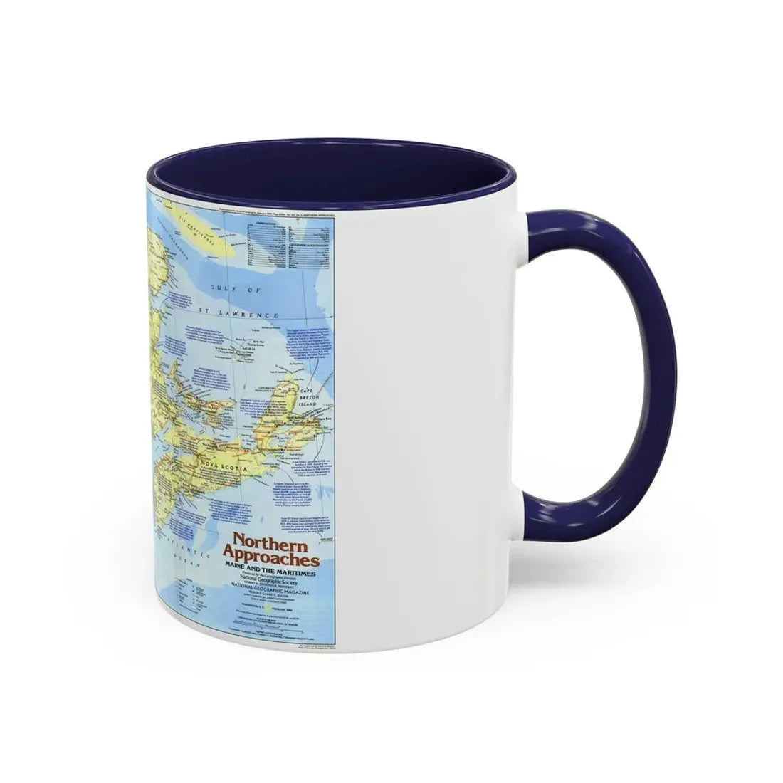 USA - Northern Approaches 1 (1985) (Map) Accent Coffee Mug - Go Mug Yourself