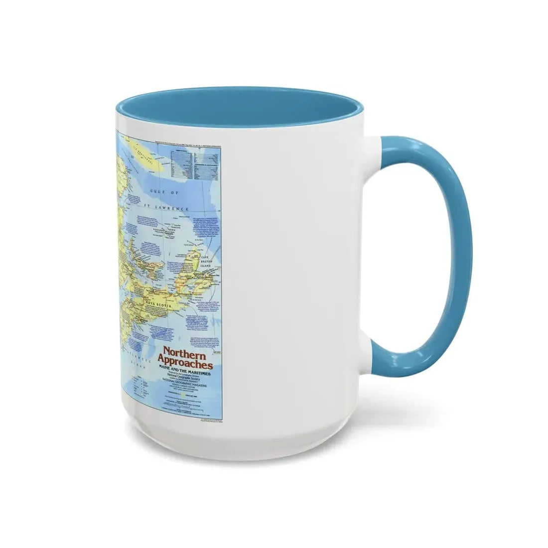 USA - Northern Approaches 1 (1985) (Map) Accent Coffee Mug - Go Mug Yourself