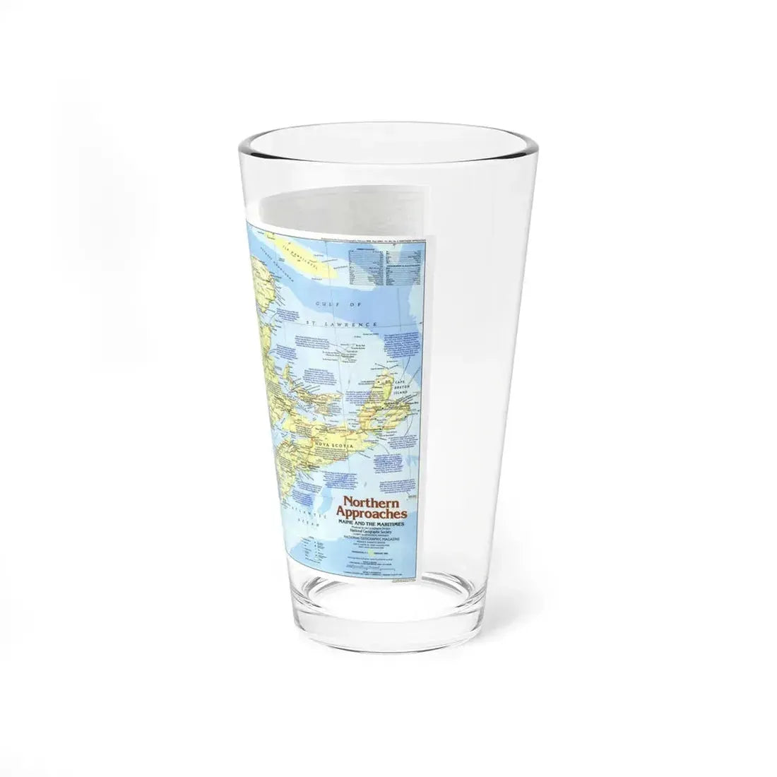 USA - Northern Approaches 1 (1985) (Map) Pint Glass 16oz - Go Mug Yourself