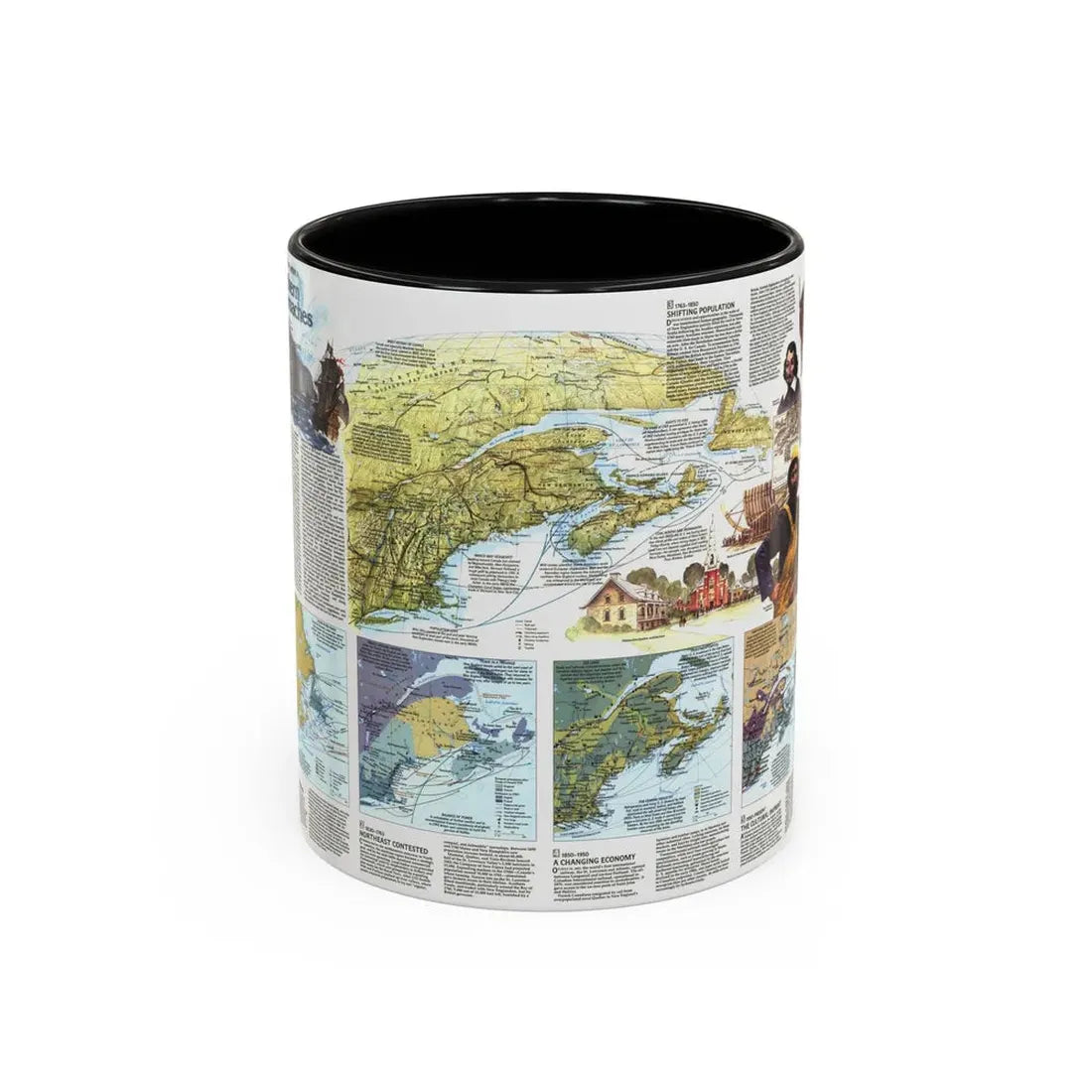 USA - Northern Approaches 2 (1985) (Map) Accent Coffee Mug 11oz Black - Go Mug Yourself