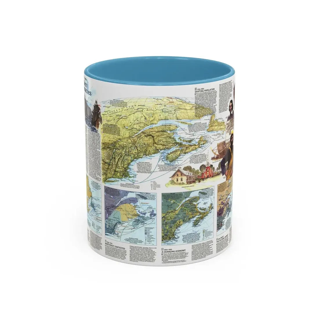USA - Northern Approaches 2 (1985) (Map) Accent Coffee Mug 11oz Light Blue - Go Mug Yourself
