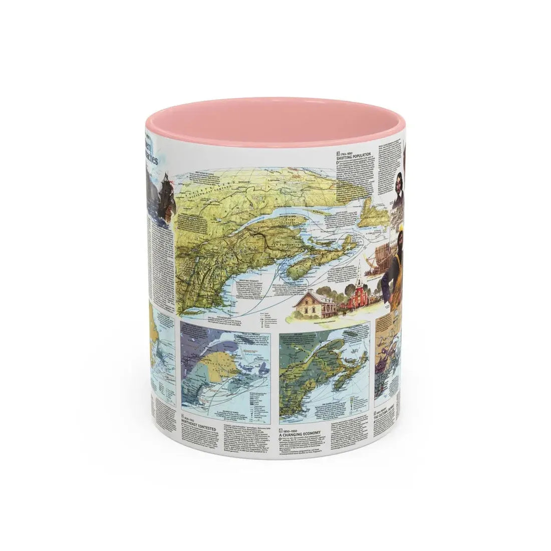 USA - Northern Approaches 2 (1985) (Map) Accent Coffee Mug 11oz Pink - Go Mug Yourself