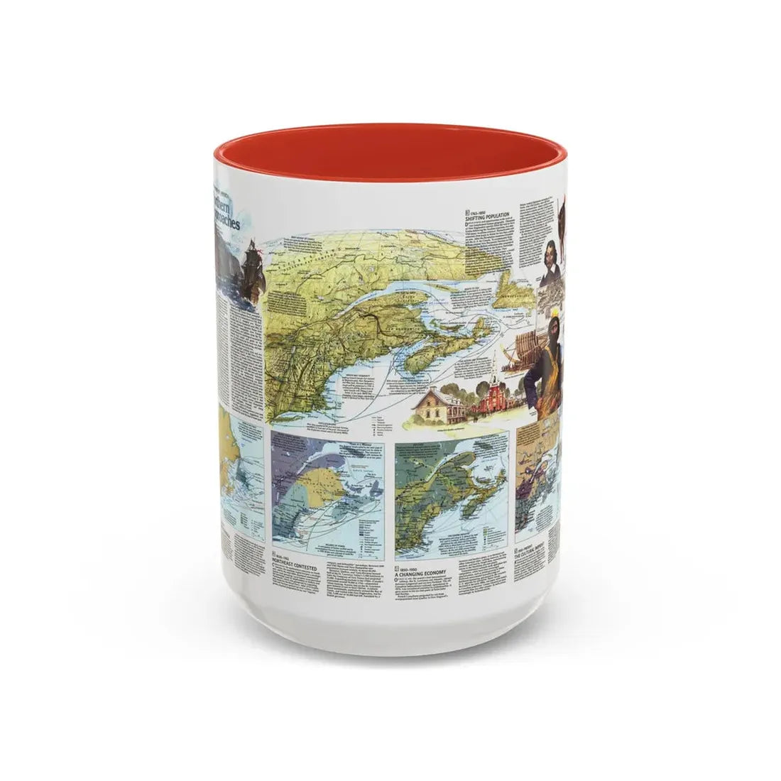 USA - Northern Approaches 2 (1985) (Map) Accent Coffee Mug 15oz Red - Go Mug Yourself