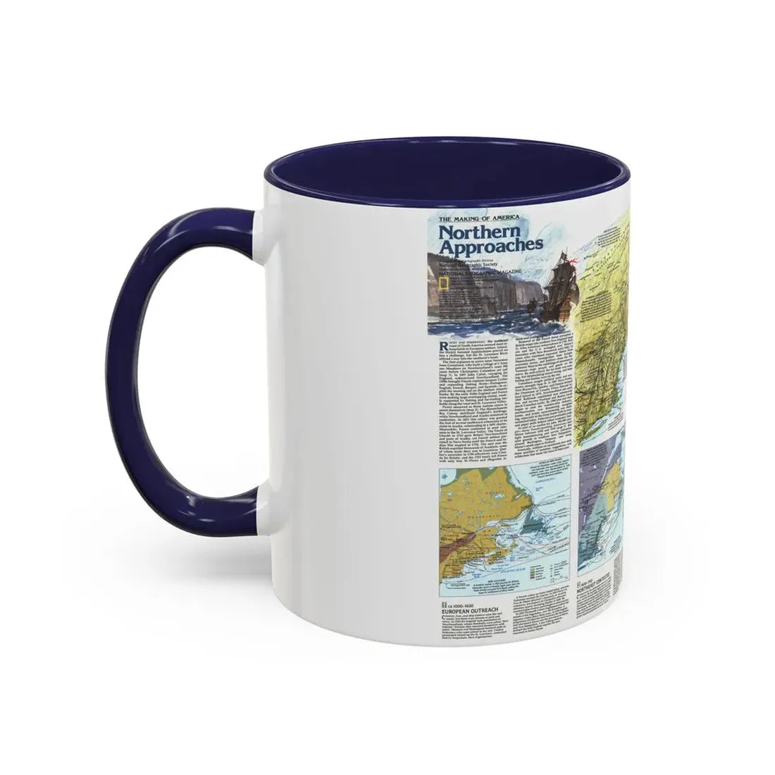 USA - Northern Approaches 2 (1985) (Map) Accent Coffee Mug - Go Mug Yourself