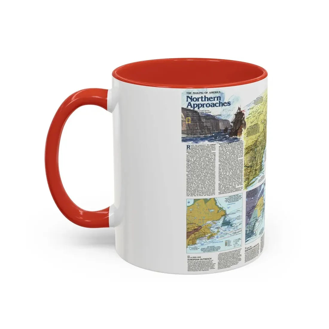 USA - Northern Approaches 2 (1985) (Map) Accent Coffee Mug - Go Mug Yourself