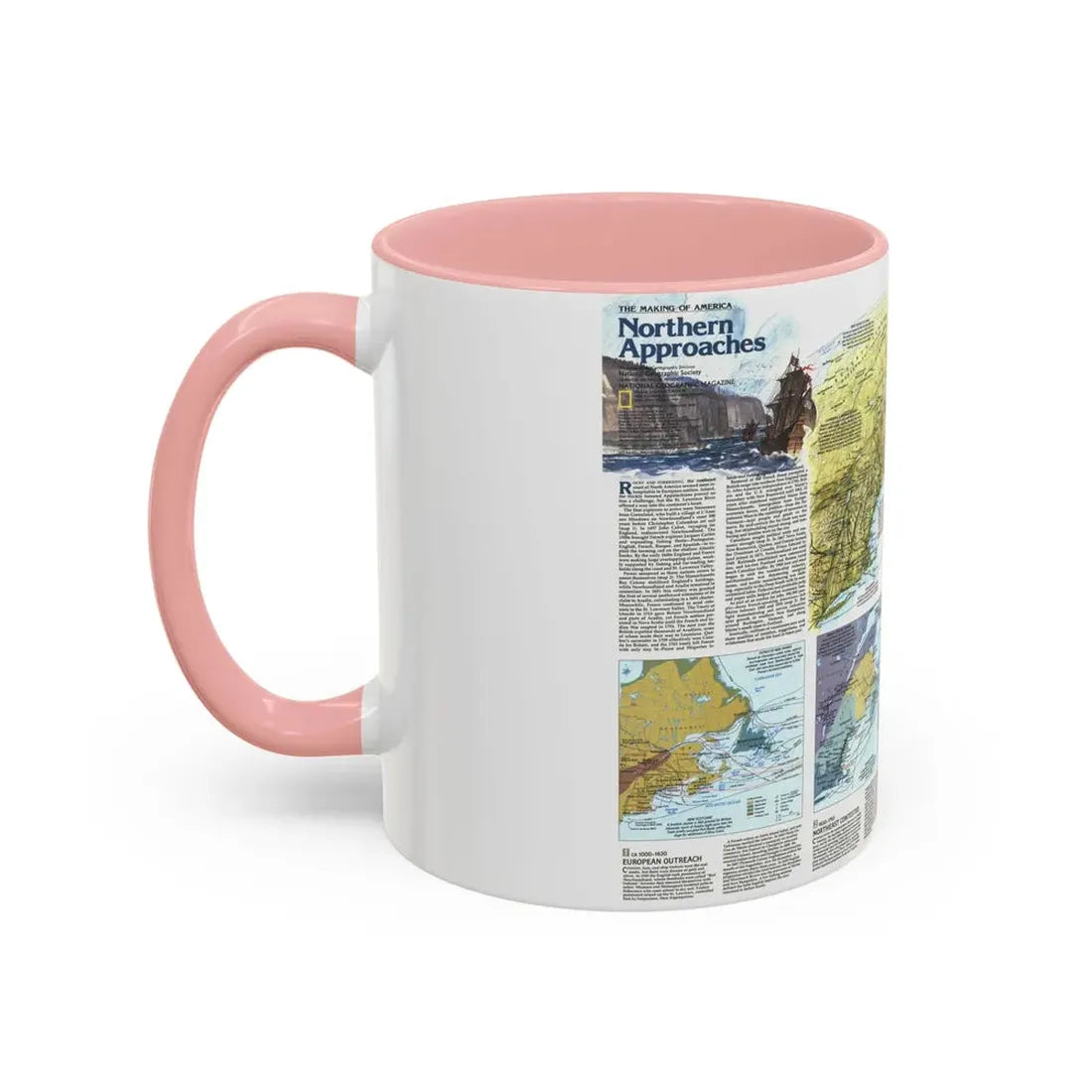 USA - Northern Approaches 2 (1985) (Map) Accent Coffee Mug - Go Mug Yourself