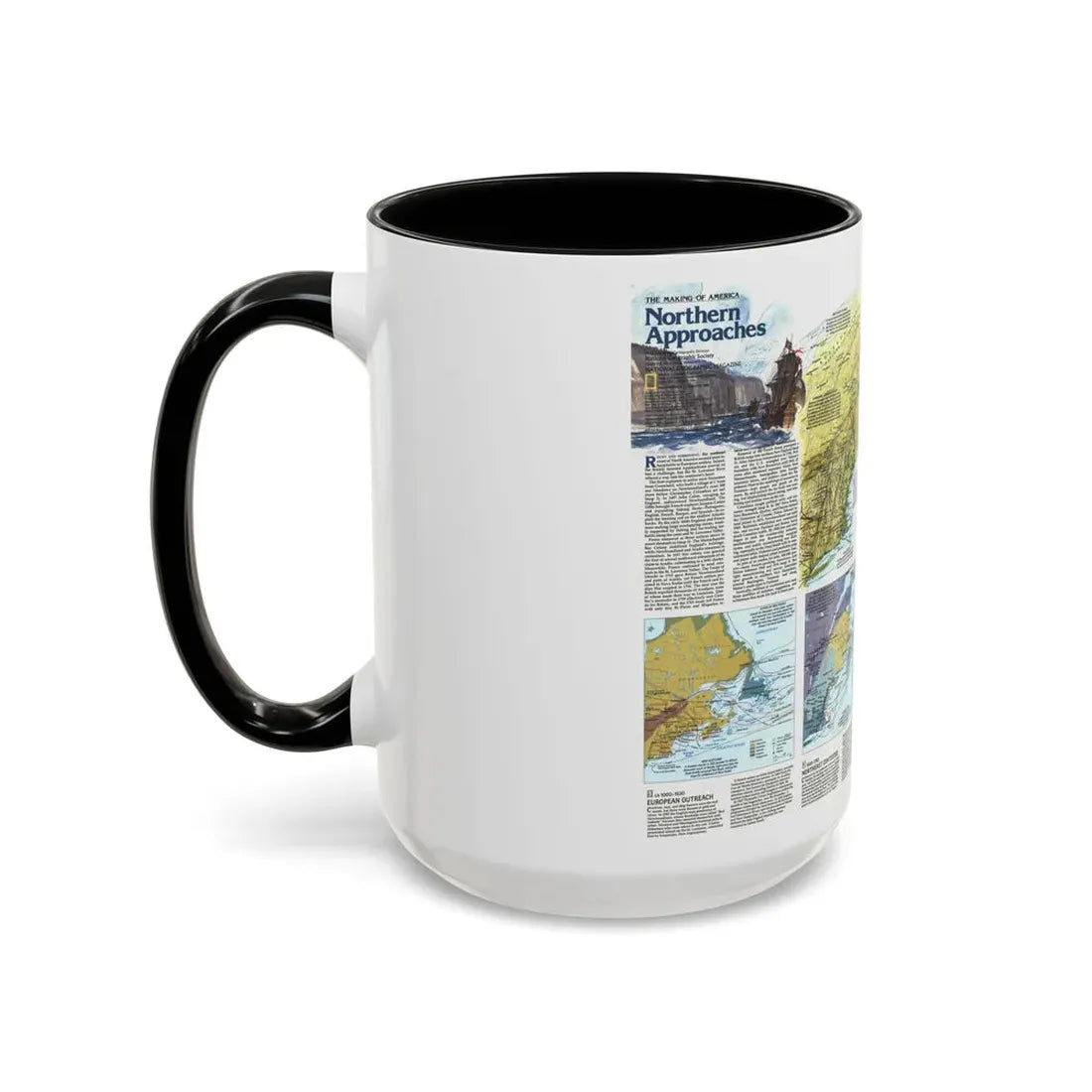 USA - Northern Approaches 2 (1985) (Map) Accent Coffee Mug - Go Mug Yourself