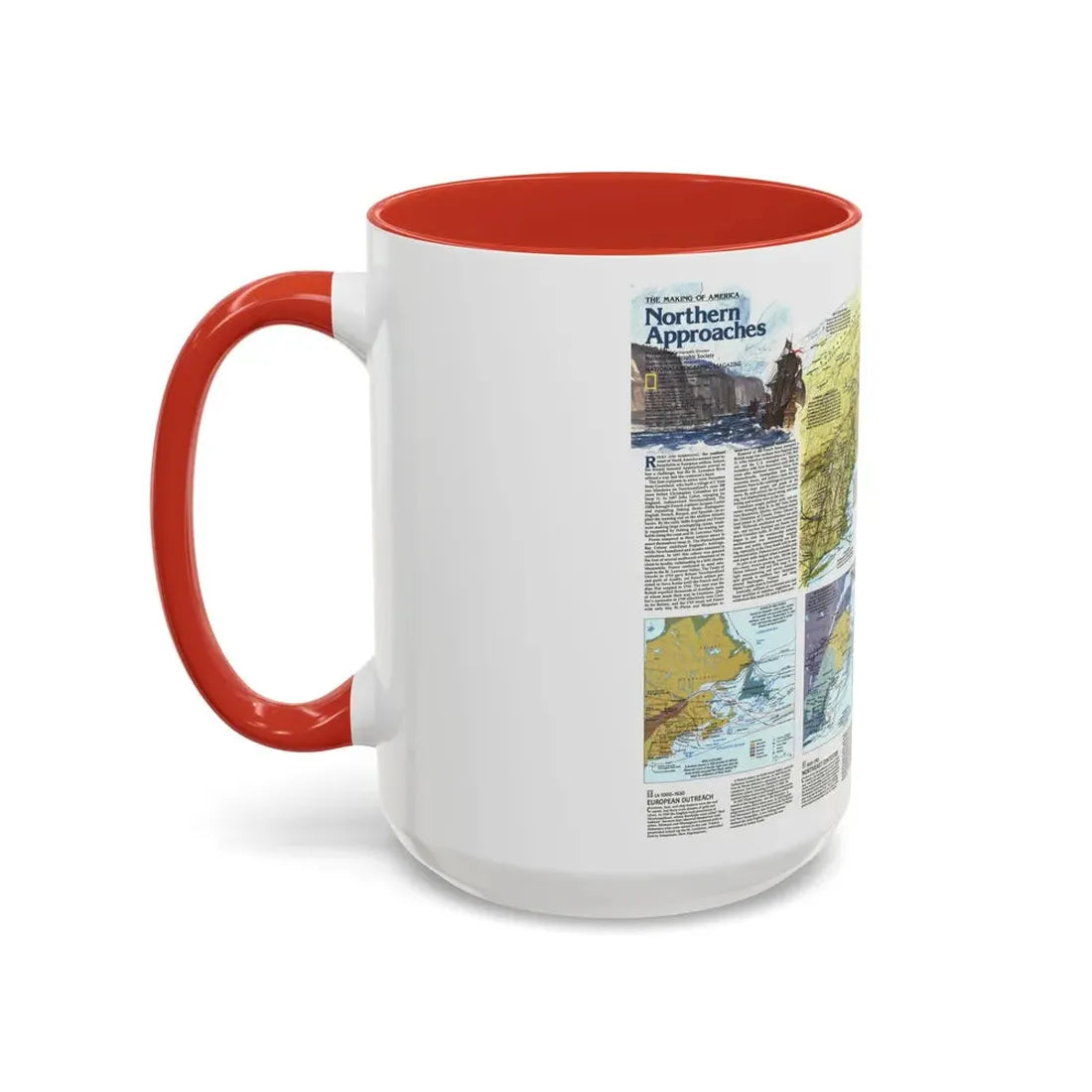 USA - Northern Approaches 2 (1985) (Map) Accent Coffee Mug - Go Mug Yourself