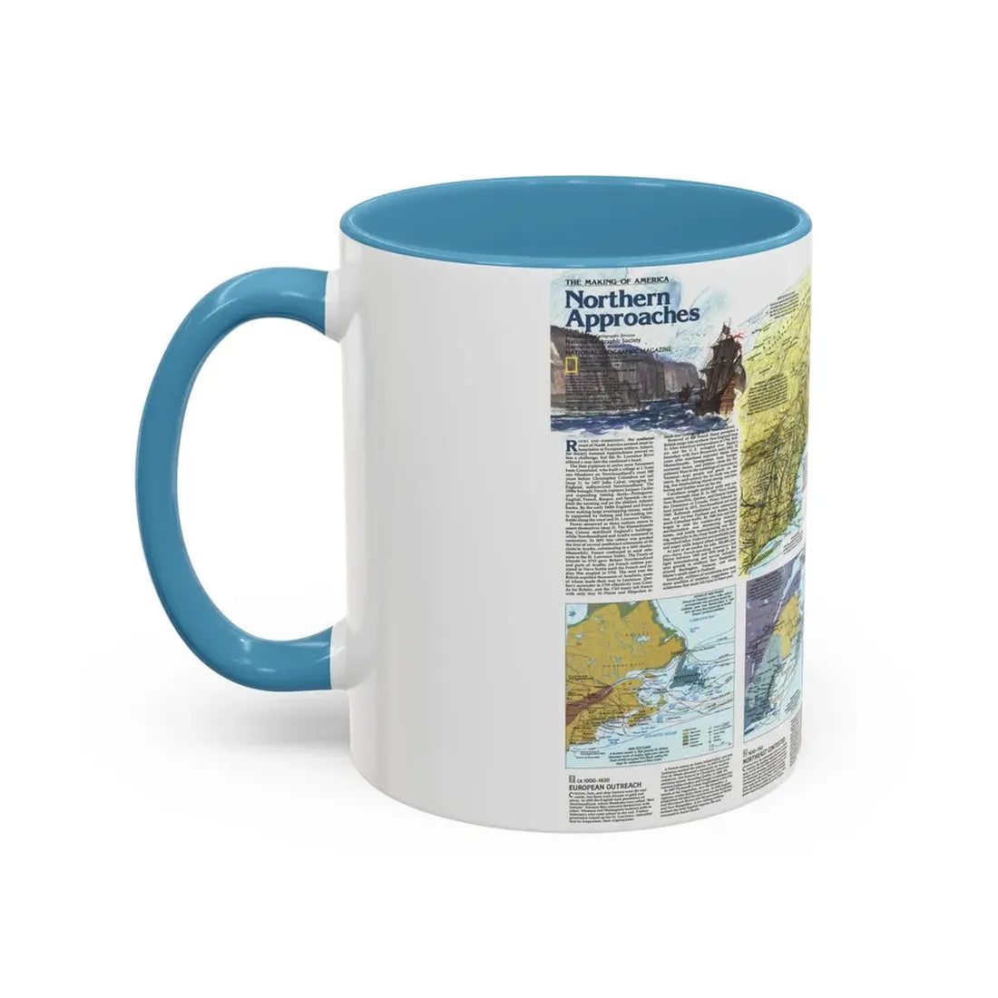 USA - Northern Approaches 2 (1985) (Map) Accent Coffee Mug - Go Mug Yourself