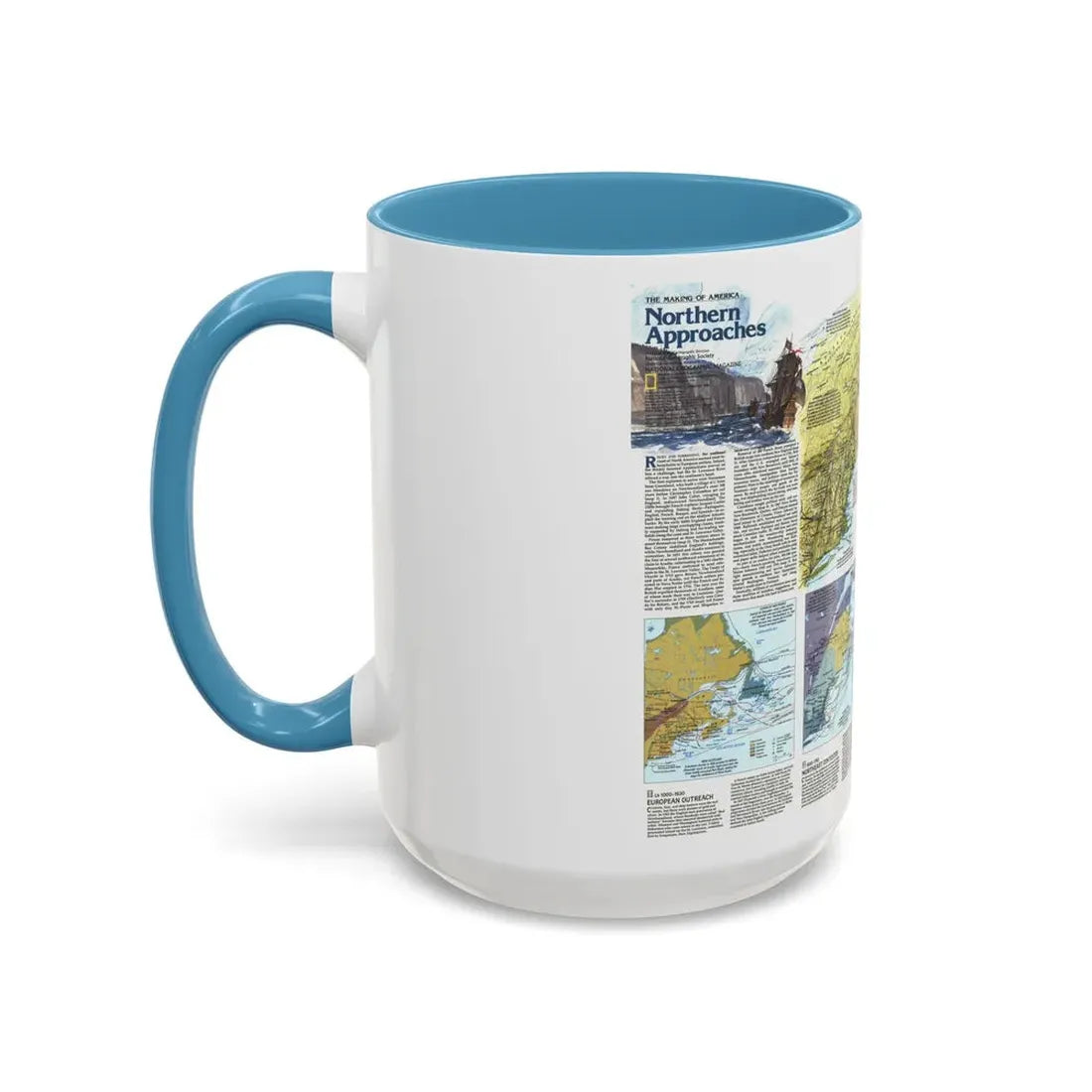 USA - Northern Approaches 2 (1985) (Map) Accent Coffee Mug - Go Mug Yourself