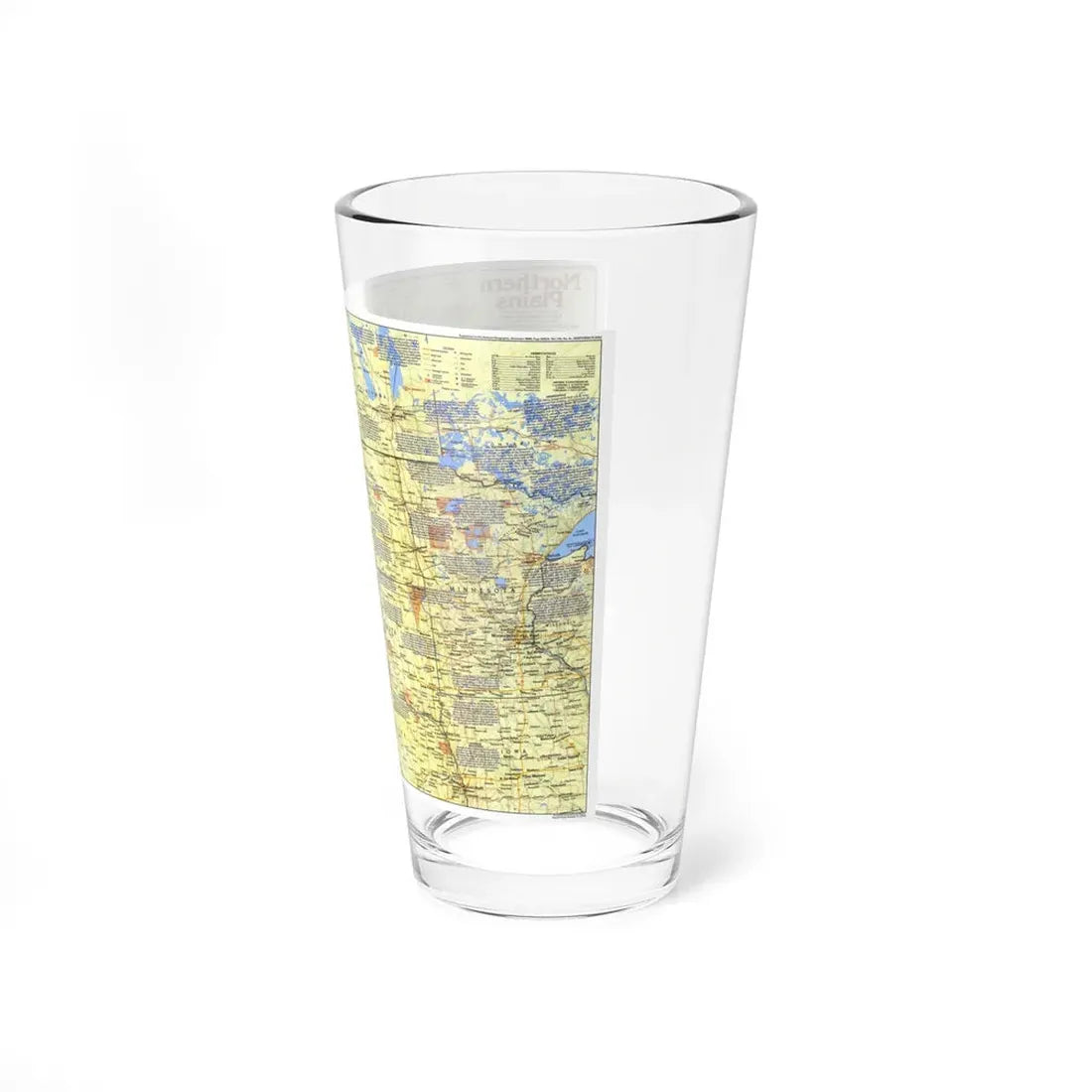 USA - Northern Plains 1 (1986) (Map) Pint Glass 16oz - Go Mug Yourself