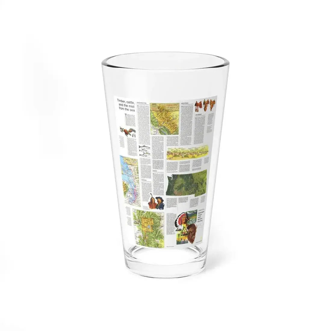 USA - Northwest 2 (1973) (Map) Pint Glass 16oz - Go Mug Yourself