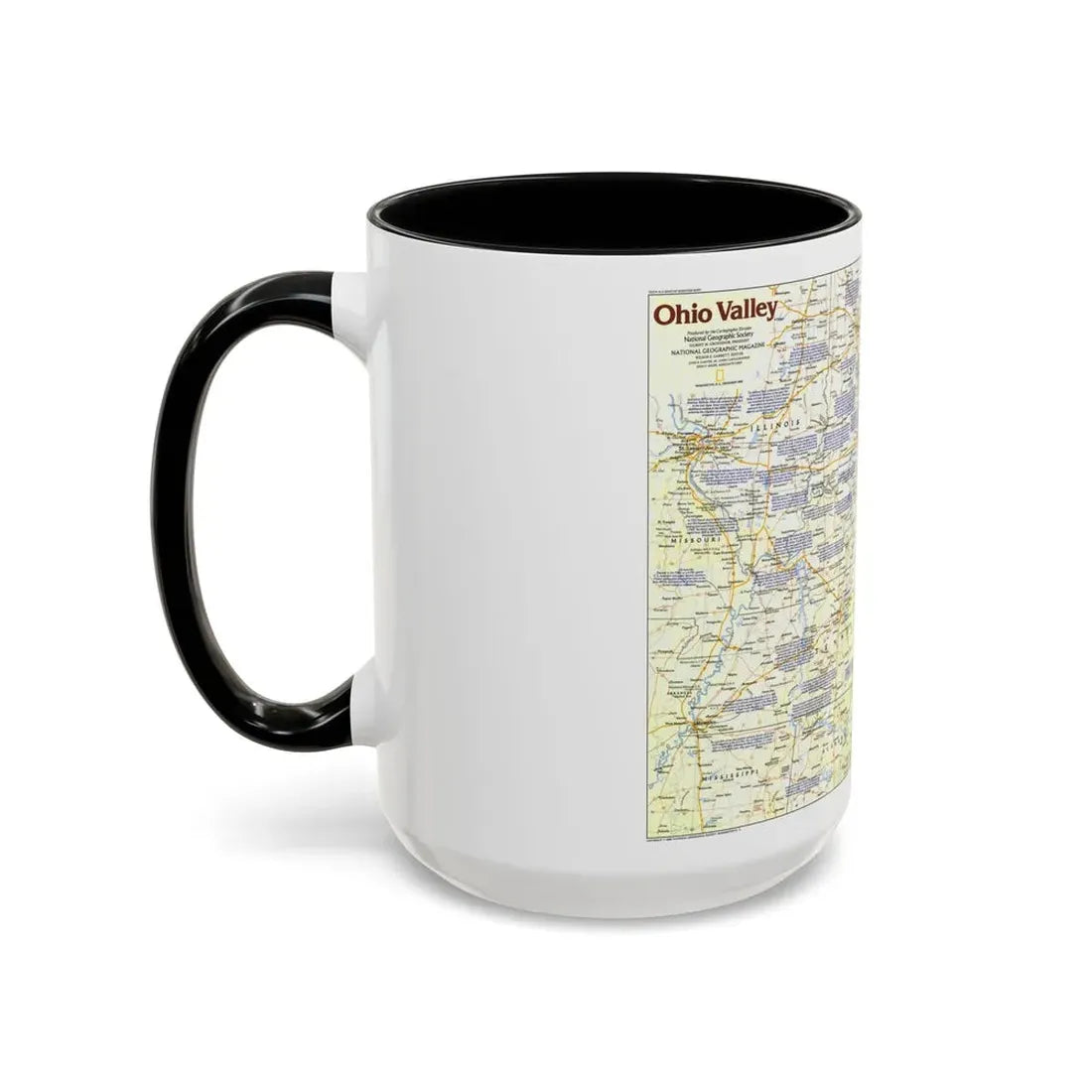 USA - Ohio Valley 1 (1985) (Map) Accent Coffee Mug - Go Mug Yourself