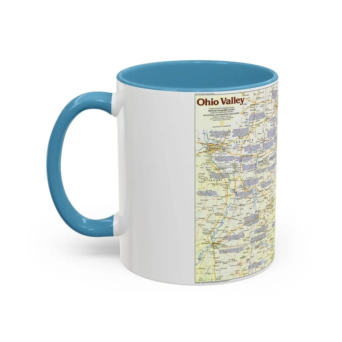 USA - Ohio Valley 1 (1985) (Map) Accent Coffee Mug - Go Mug Yourself