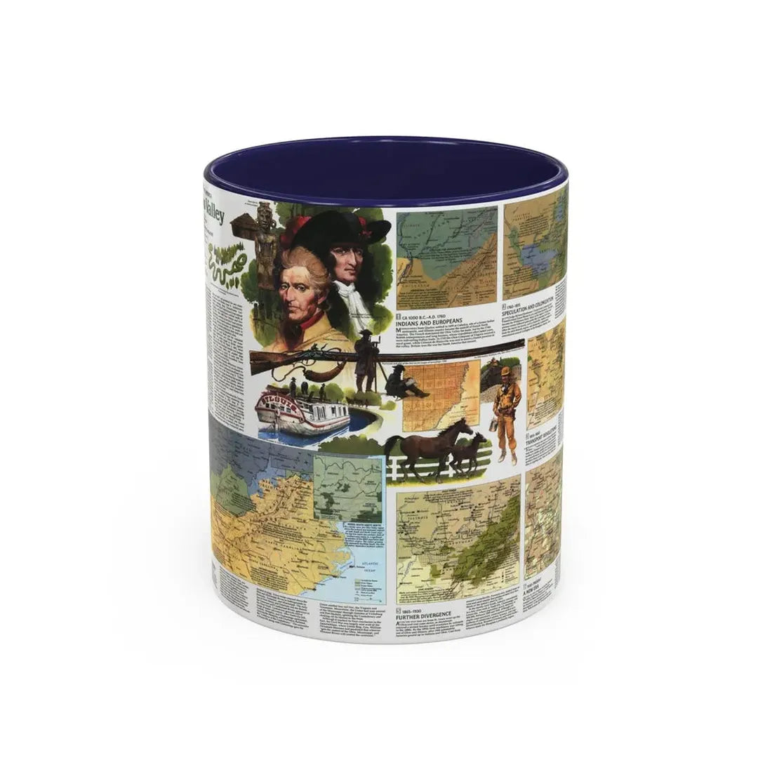 USA - Ohio Valley 2 (1985) (Map) Accent Coffee Mug 11oz Navy - Go Mug Yourself