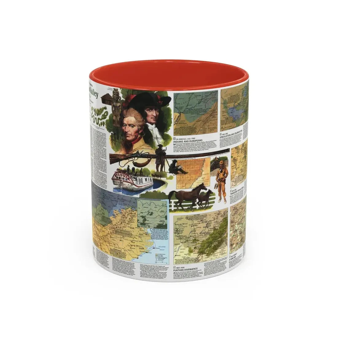 USA - Ohio Valley 2 (1985) (Map) Accent Coffee Mug 11oz Red - Go Mug Yourself