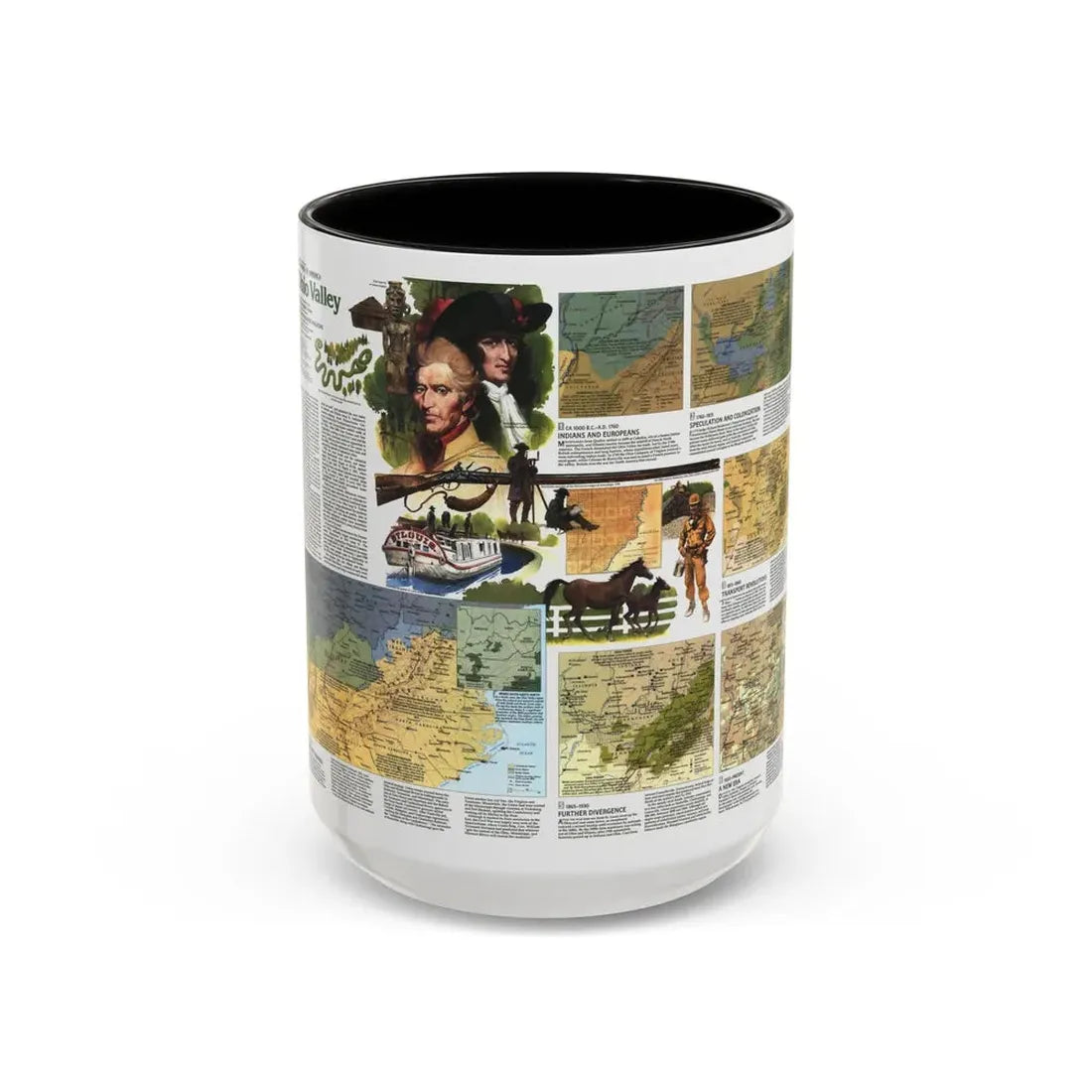 USA - Ohio Valley 2 (1985) (Map) Accent Coffee Mug 15oz Black - Go Mug Yourself