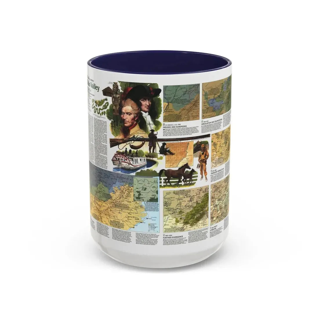 USA - Ohio Valley 2 (1985) (Map) Accent Coffee Mug 15oz Navy - Go Mug Yourself