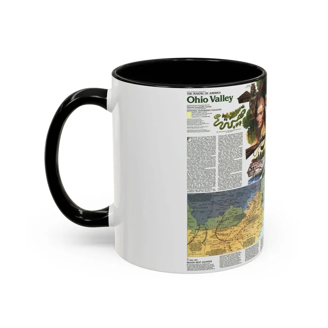 USA - Ohio Valley 2 (1985) (Map) Accent Coffee Mug - Go Mug Yourself