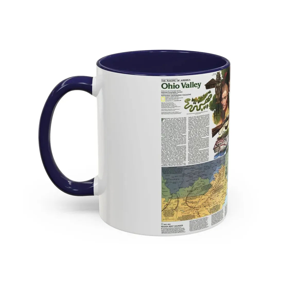 USA - Ohio Valley 2 (1985) (Map) Accent Coffee Mug - Go Mug Yourself