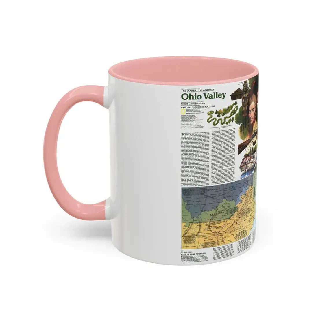 USA - Ohio Valley 2 (1985) (Map) Accent Coffee Mug - Go Mug Yourself