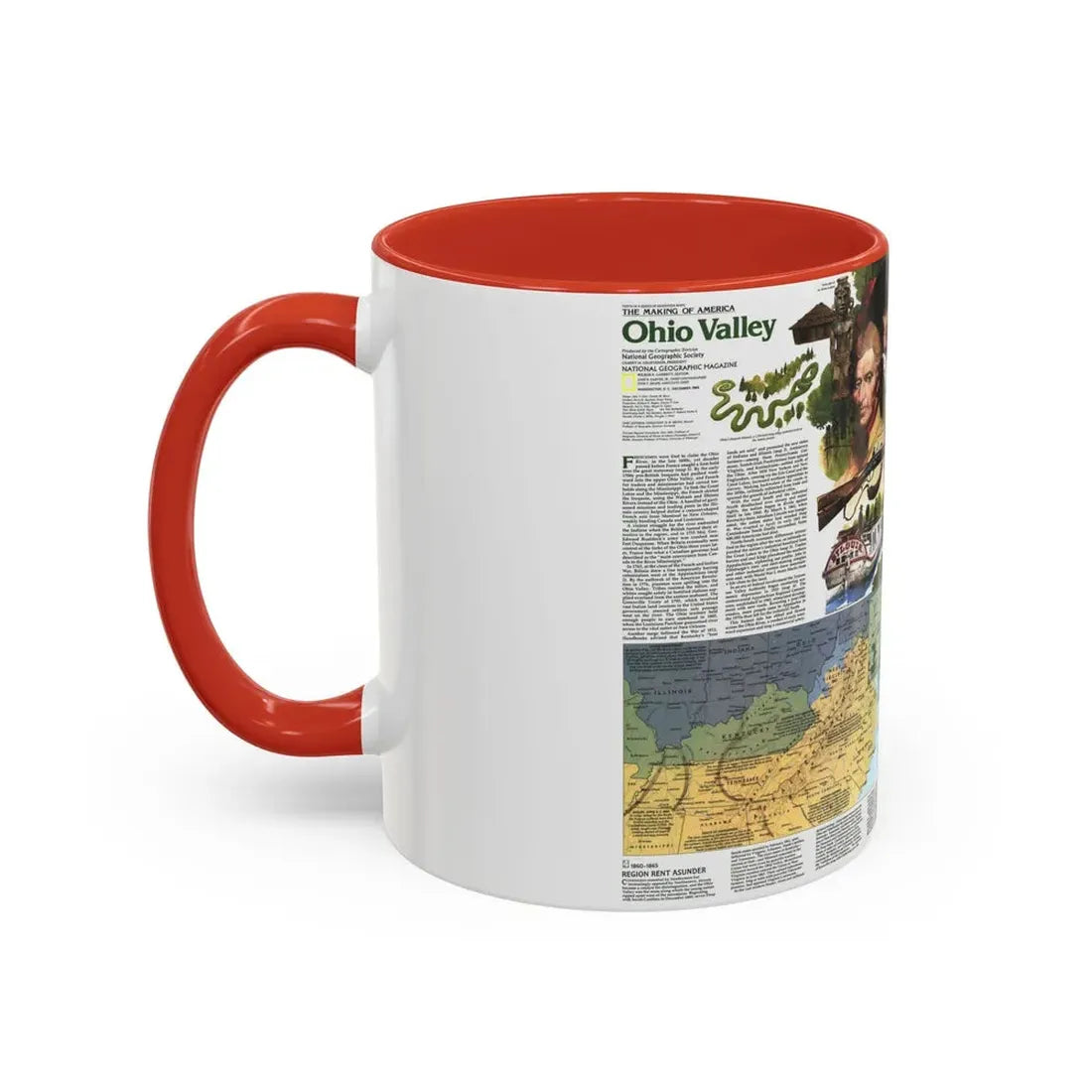 USA - Ohio Valley 2 (1985) (Map) Accent Coffee Mug - Go Mug Yourself