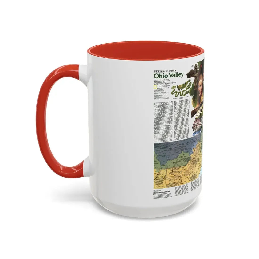 USA - Ohio Valley 2 (1985) (Map) Accent Coffee Mug - Go Mug Yourself