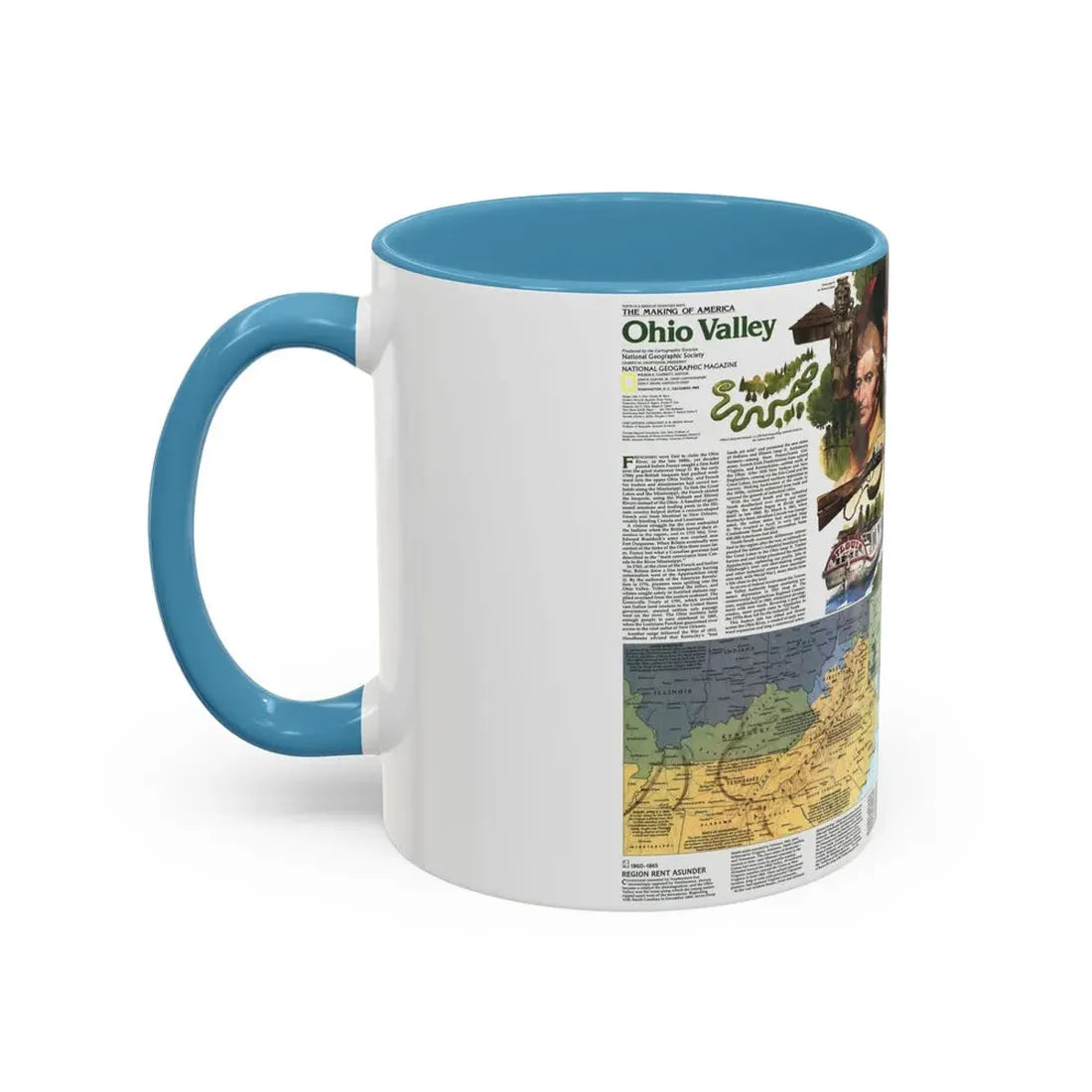 USA - Ohio Valley 2 (1985) (Map) Accent Coffee Mug - Go Mug Yourself