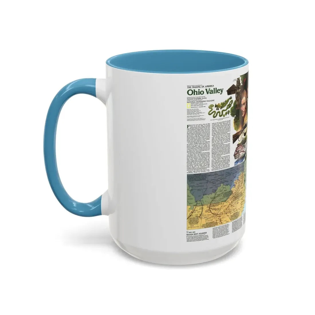 USA - Ohio Valley 2 (1985) (Map) Accent Coffee Mug - Go Mug Yourself