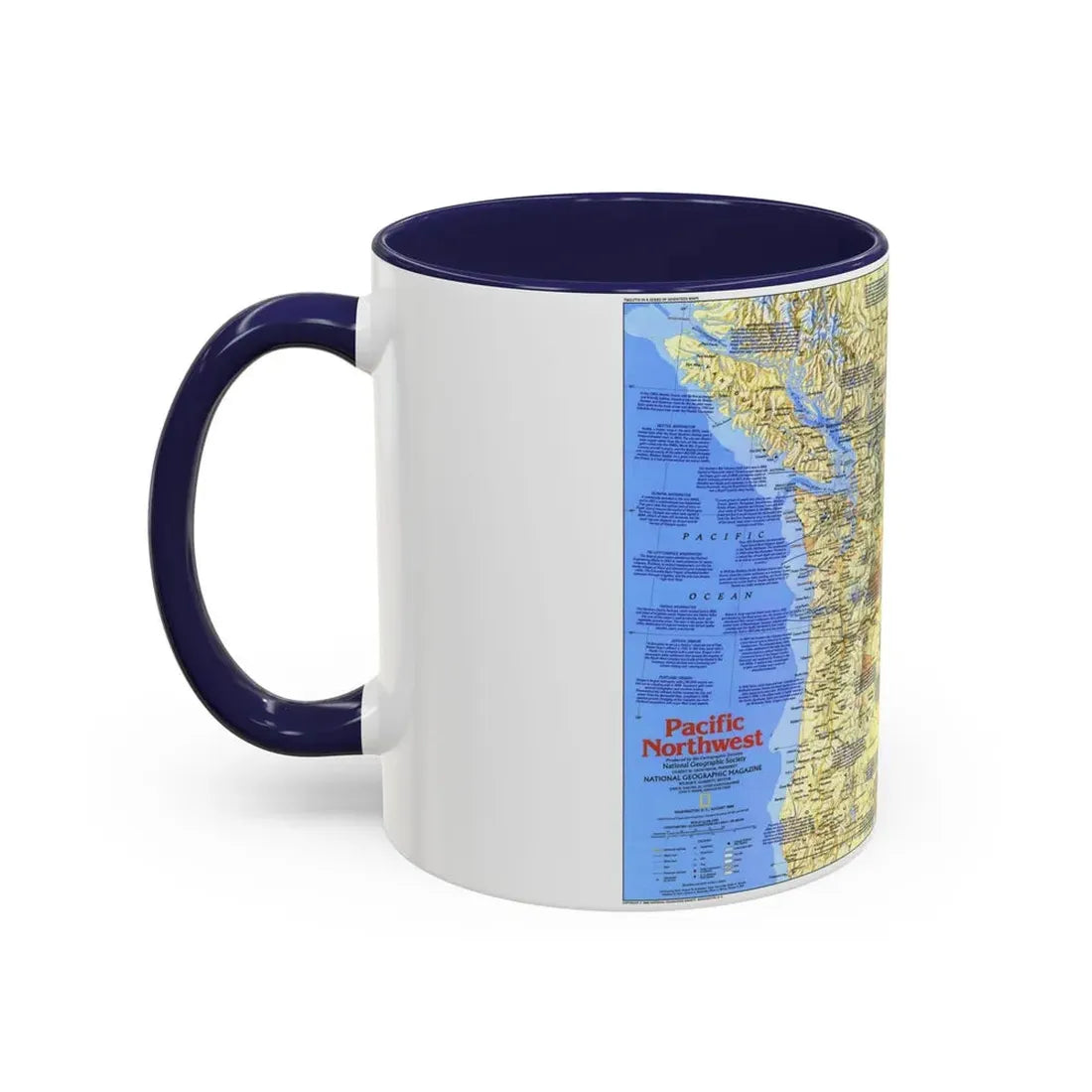USA - Pacific Northwest 1 (1986) (Map) Accent Coffee Mug - Go Mug Yourself
