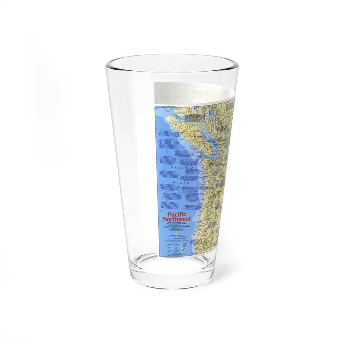 USA - Pacific Northwest 1 (1986) (Map) Pint Glass 16oz - Go Mug Yourself