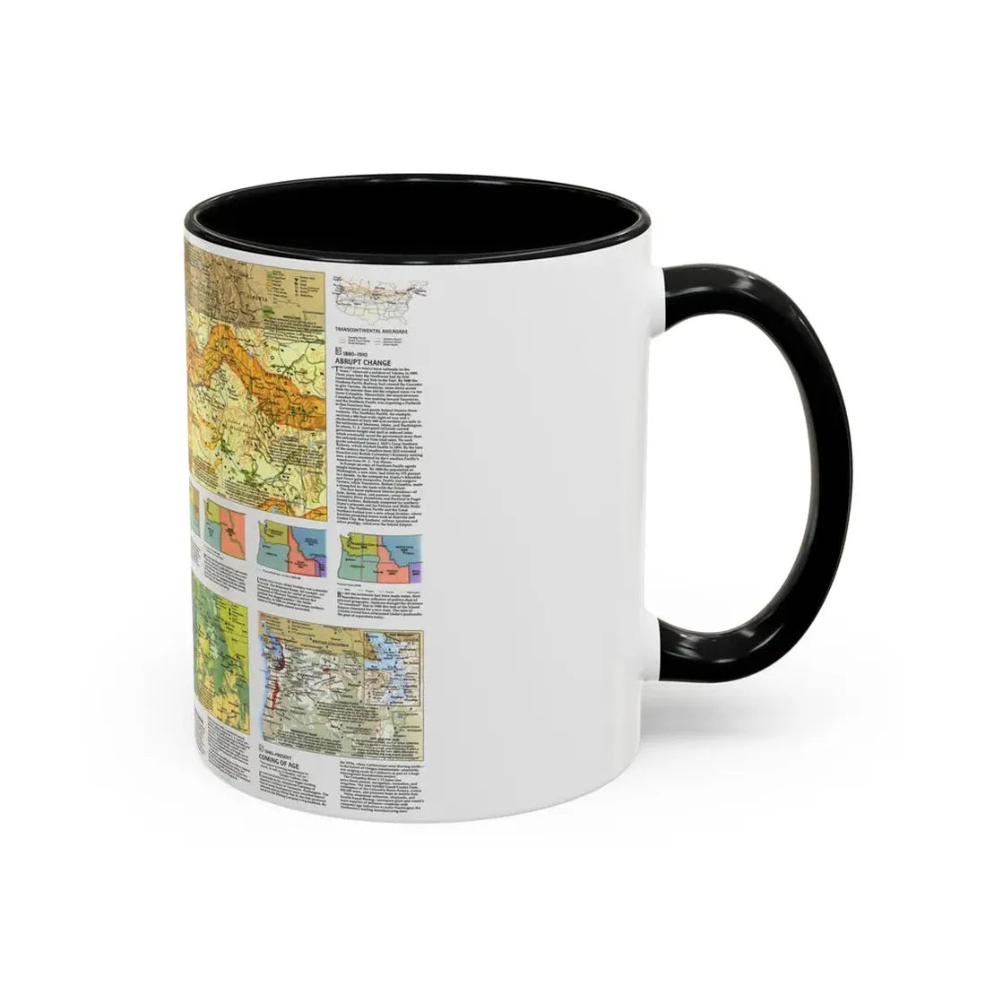 USA - Pacific Northwest 2 (1986) (Map) Accent Coffee Mug - Go Mug Yourself