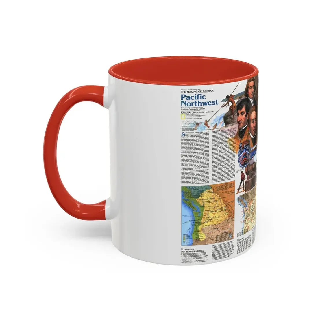 USA - Pacific Northwest 2 (1986) (Map) Accent Coffee Mug - Go Mug Yourself