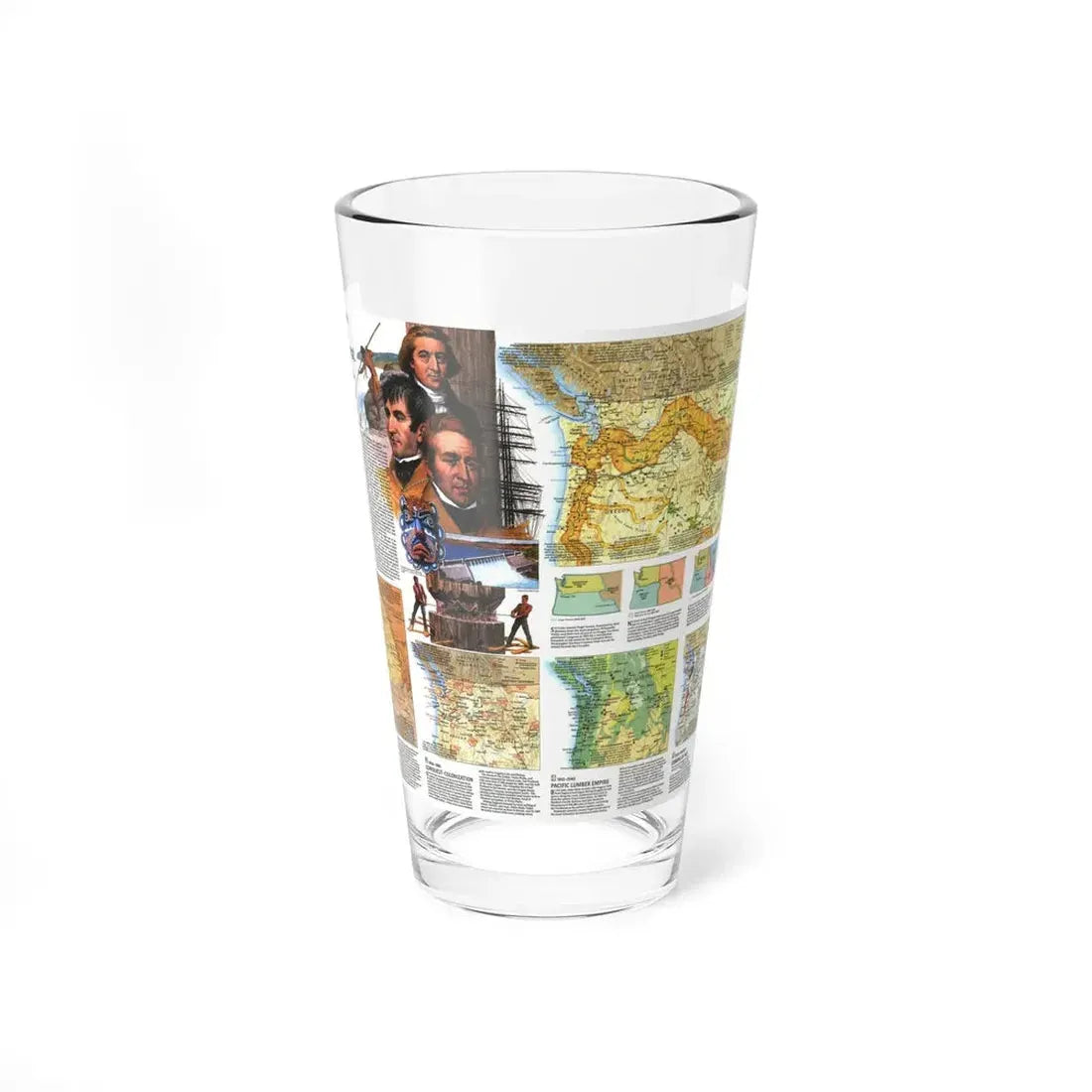 USA - Pacific Northwest 2 (1986) (Map) Pint Glass 16oz 16oz - Go Mug Yourself