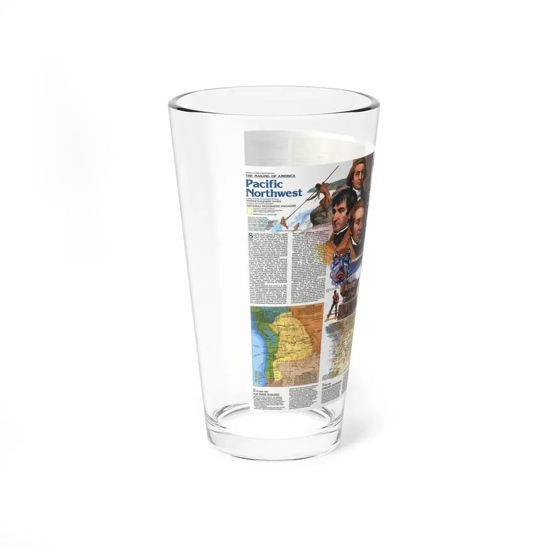 USA - Pacific Northwest 2 (1986) (Map) Pint Glass 16oz - Go Mug Yourself