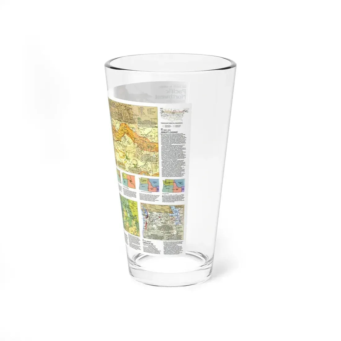 USA - Pacific Northwest 2 (1986) (Map) Pint Glass 16oz - Go Mug Yourself