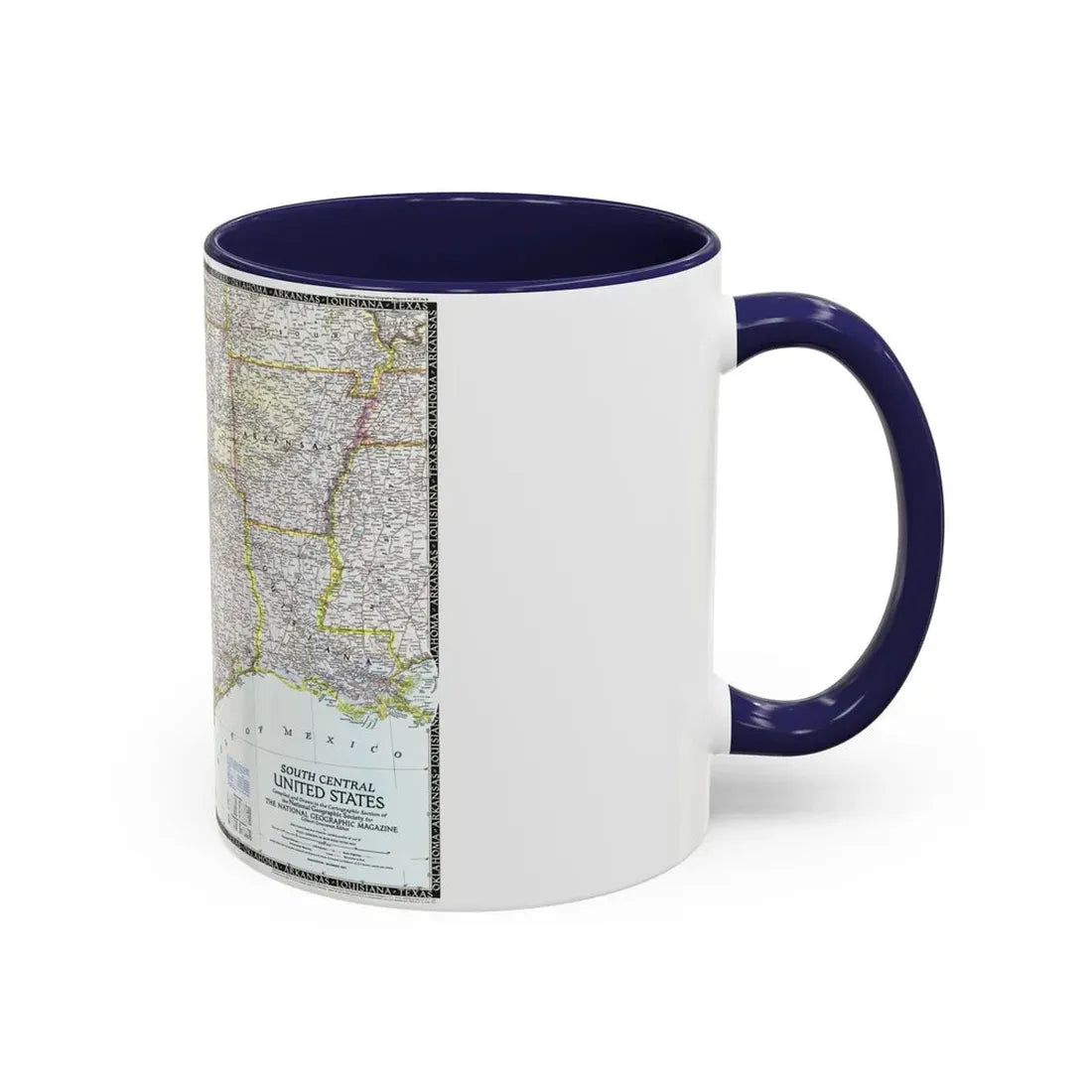 USA - South Central (1947) (Map) Accent Coffee Mug - Go Mug Yourself