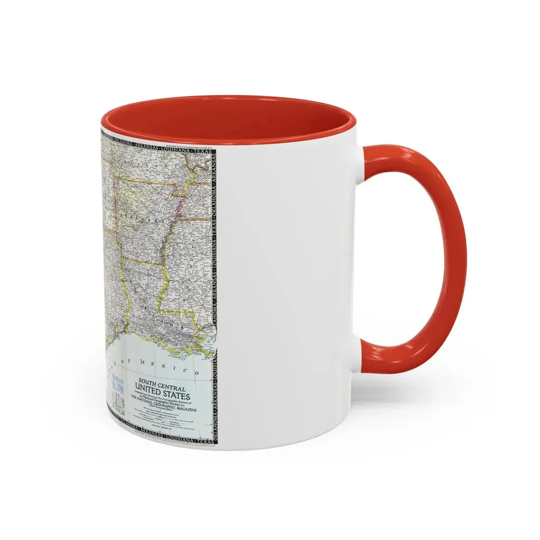 USA - South Central (1947) (Map) Accent Coffee Mug - Go Mug Yourself