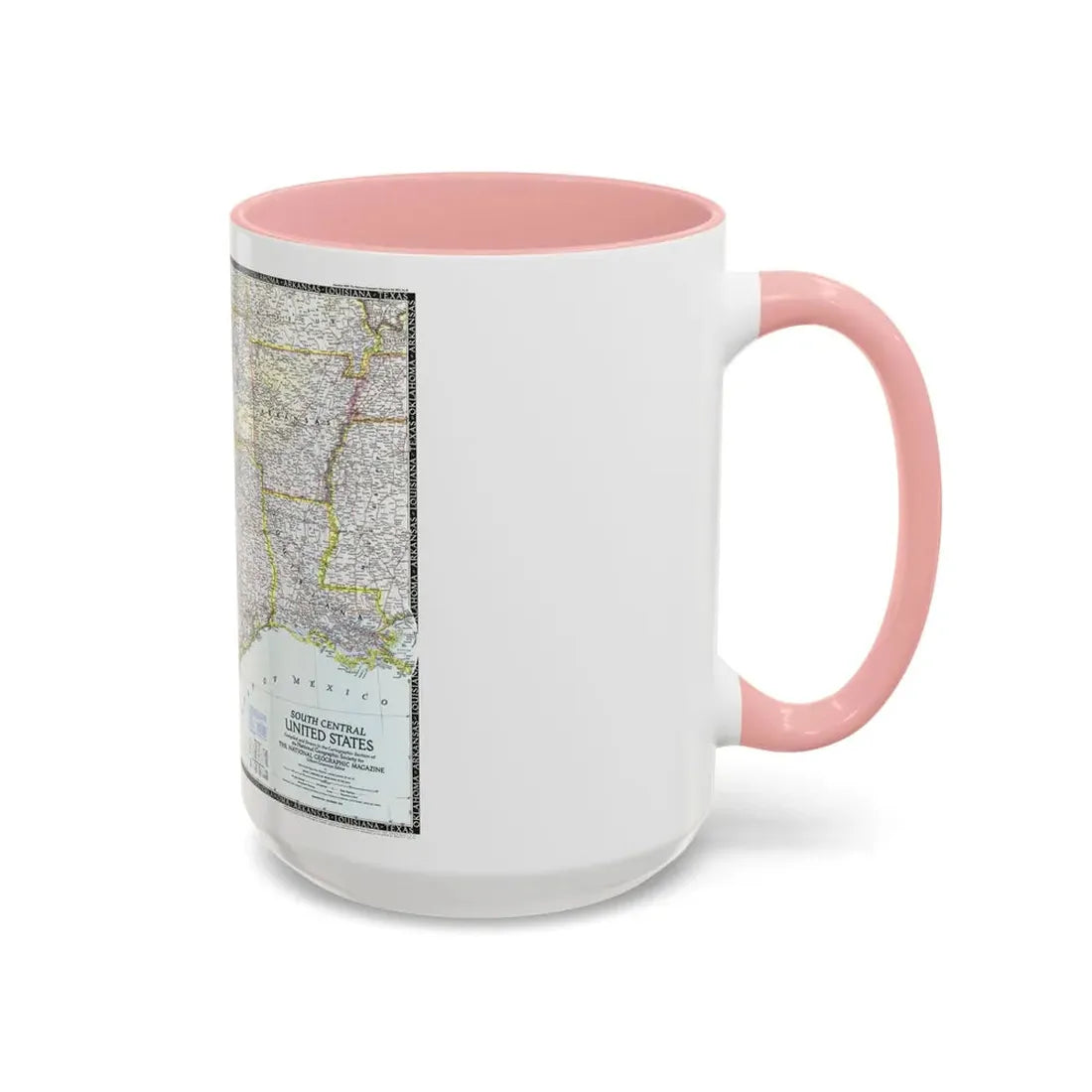 USA - South Central (1947) (Map) Accent Coffee Mug - Go Mug Yourself