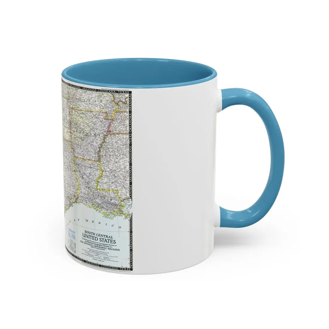USA - South Central (1947) (Map) Accent Coffee Mug - Go Mug Yourself
