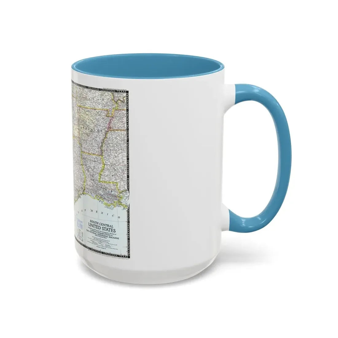 USA - South Central (1947) (Map) Accent Coffee Mug - Go Mug Yourself