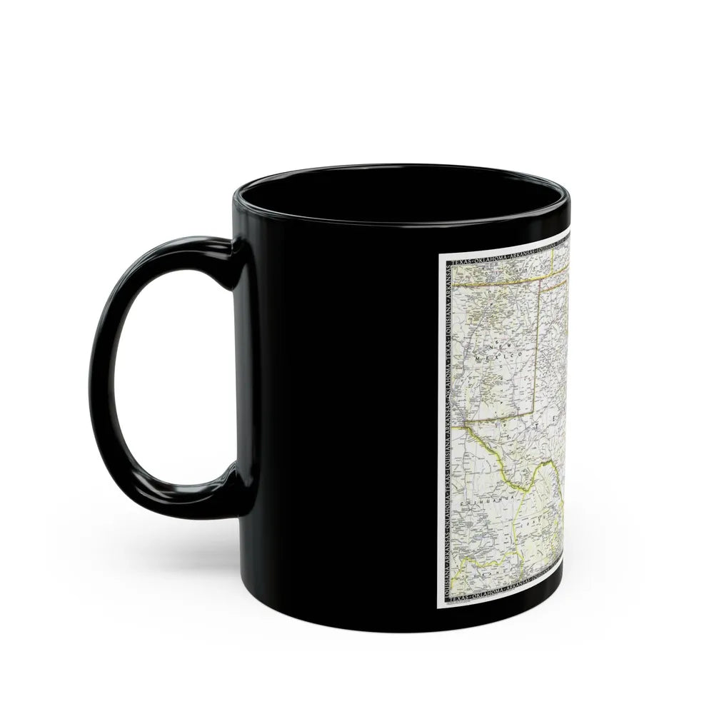 USA - South Central (1947) (Map) Black Coffee Mug-Go Mug Yourself