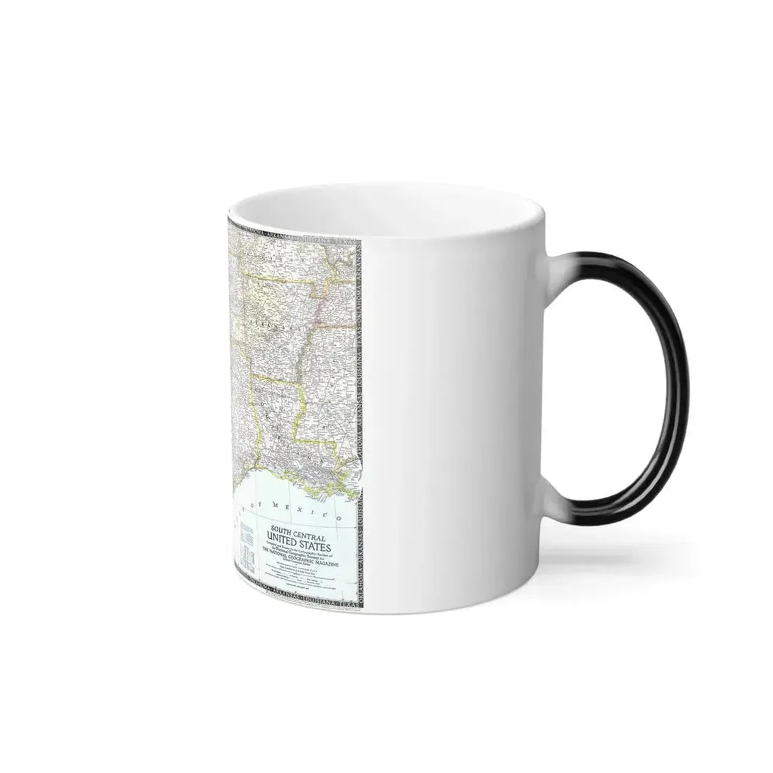 USA - South Central (1947) (Map) Color Changing Mug 11oz - Go Mug Yourself