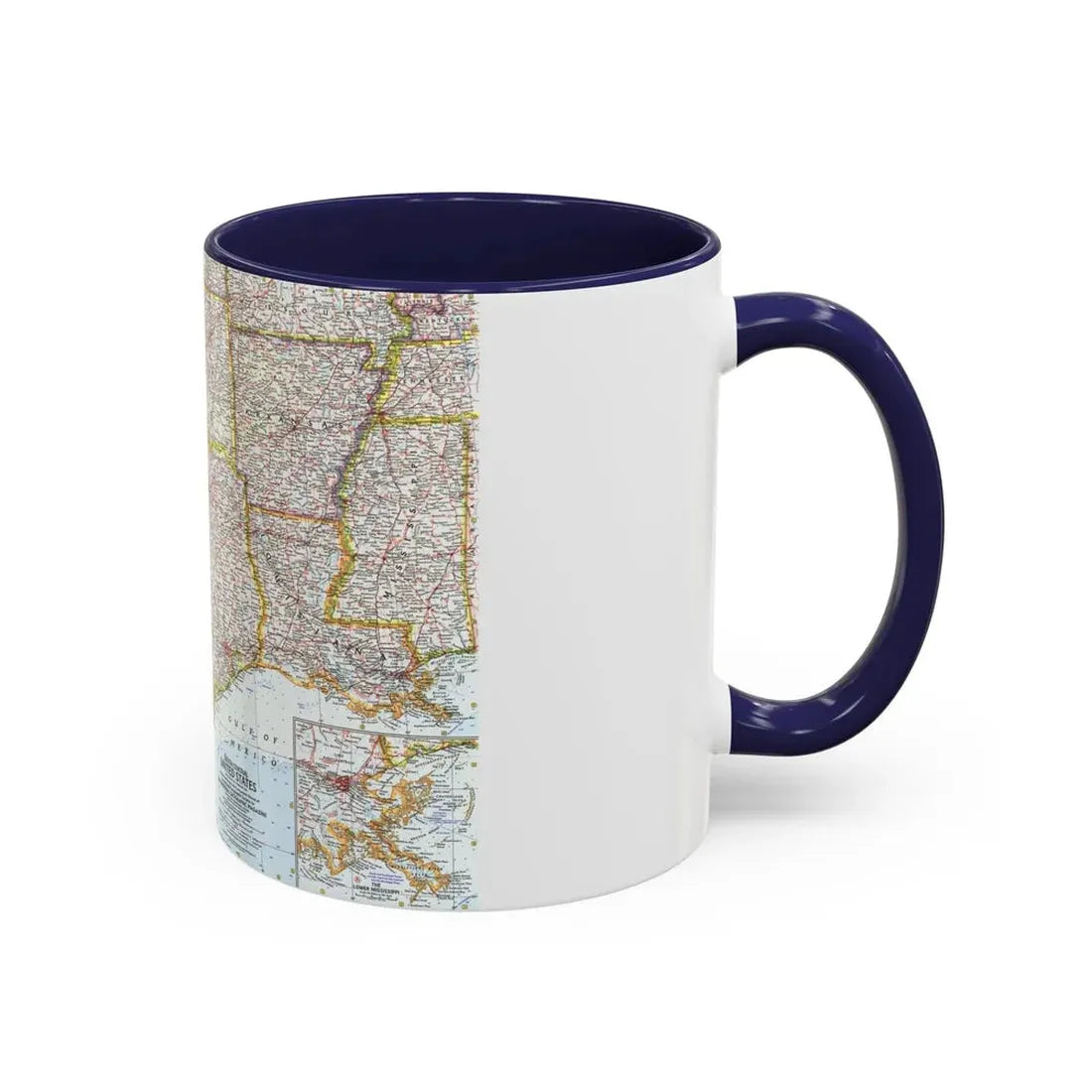 USA - South Central (1961) (Map) Accent Coffee Mug - Go Mug Yourself